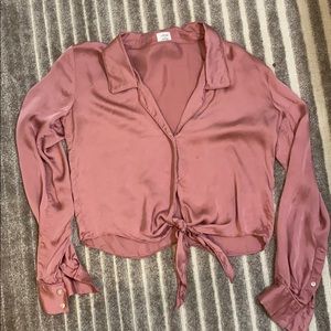 Aritzia satin blouse